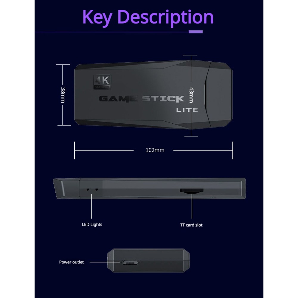 Taşınabilir 4K Retro Oyun Kons - Gaming Console Stick incelemesi ve fiyatı