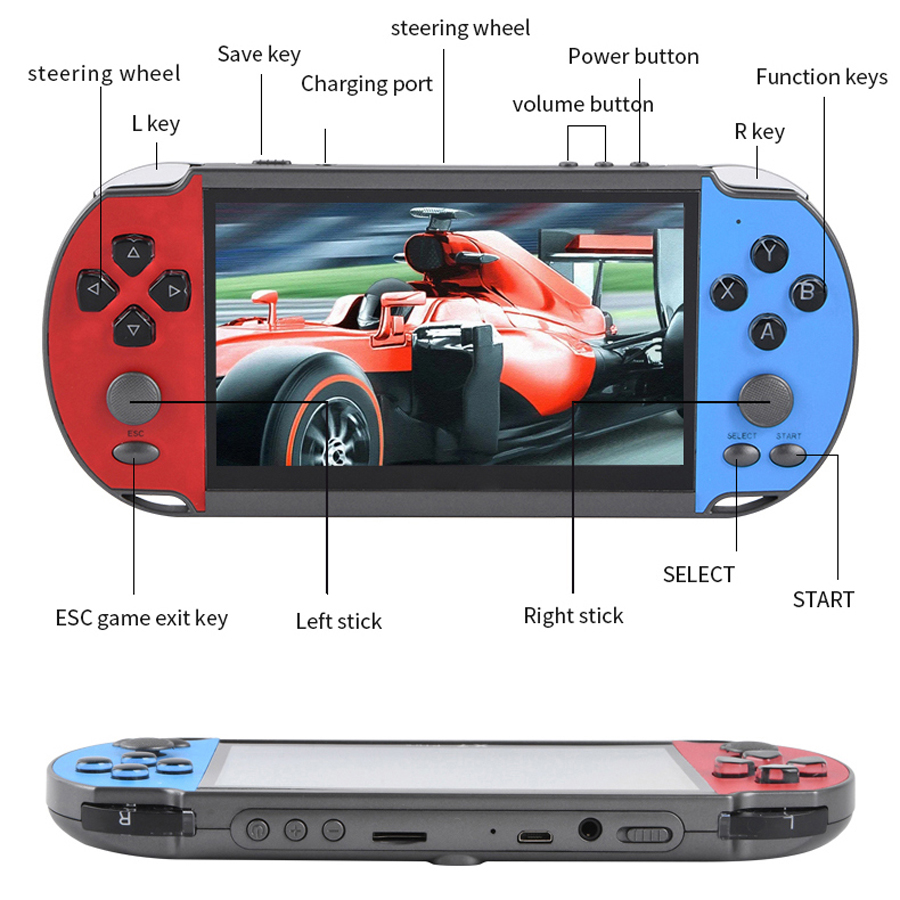 Taşınabilir el Videogame TV Re - Gaming Console X7 incelemesi ve fiyatı